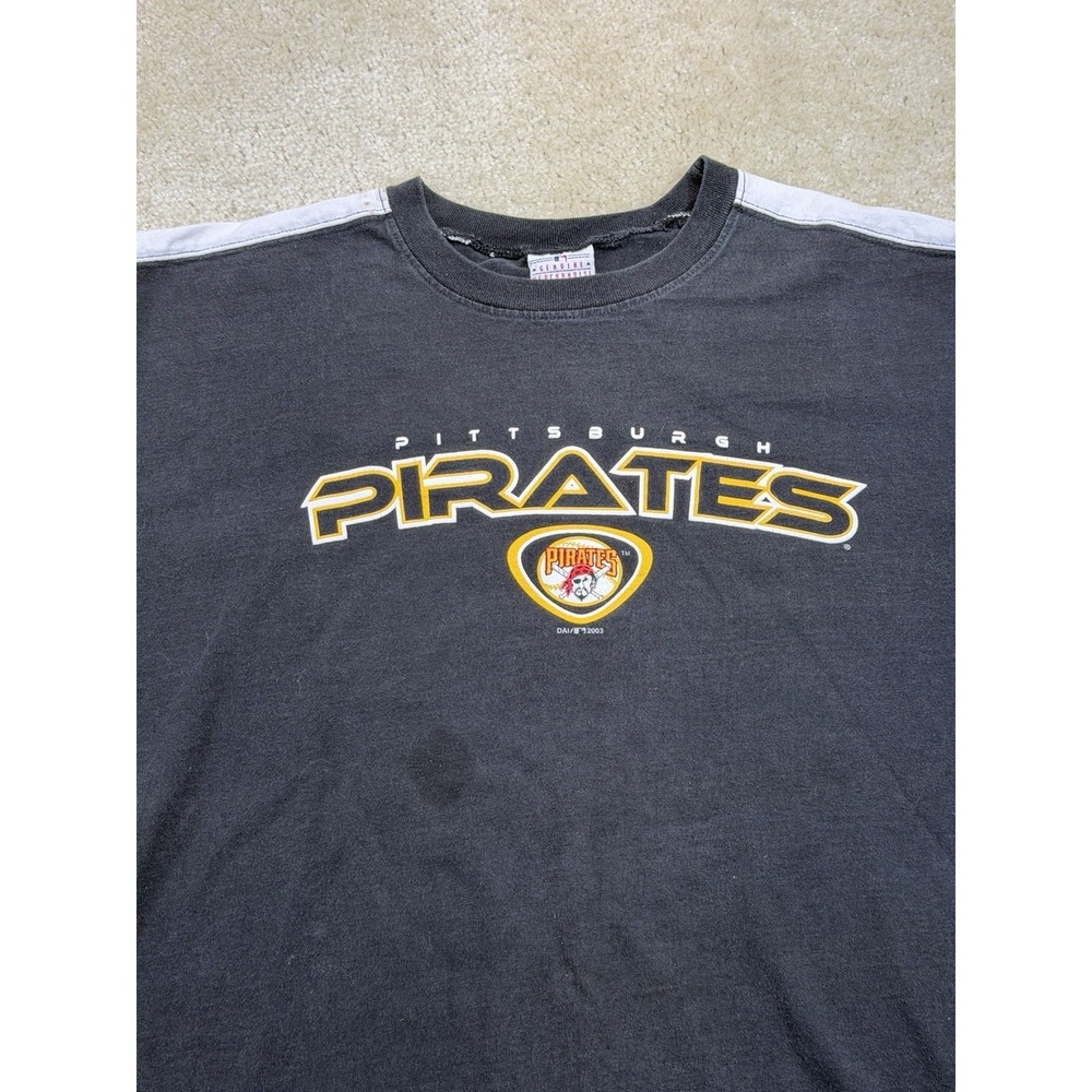 Vintage 2003 True Fan Pittsburgh Pirates Tee Shirt Mens XL Black Gold MLB - Picture 4 of 7